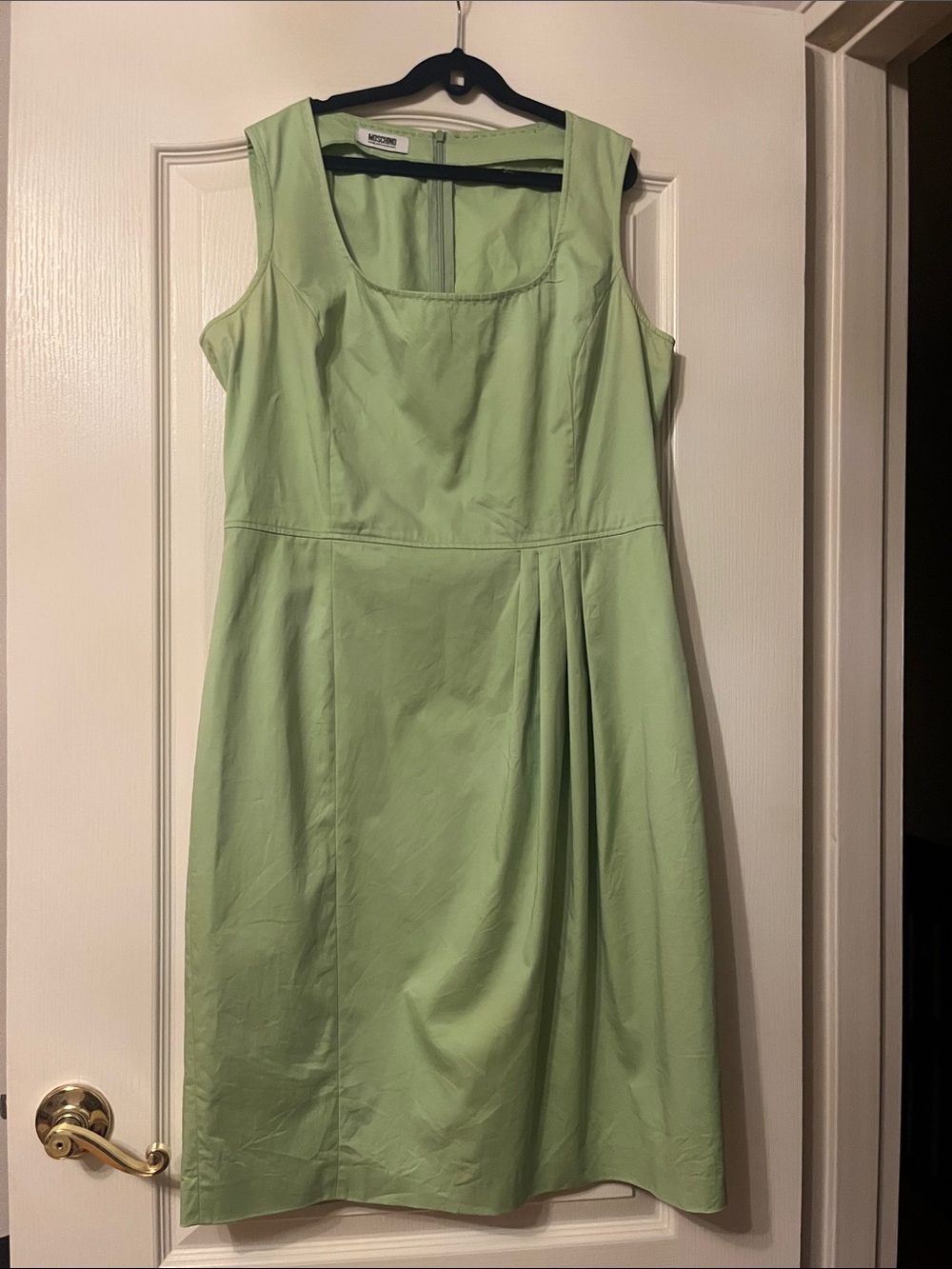 Moschino Light Green Sleeveless Scoop-Neck Dress